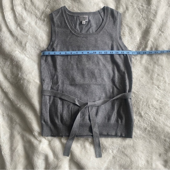 Cleo Petites Sweater Vest Waist Tie - Grey - Picture 3 of 10